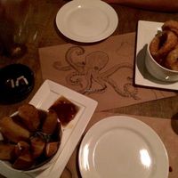 Oignon rings + rustic potatoes at Mooo in Recife