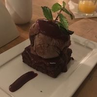 Brownie with ice cream at Mooo in Recife