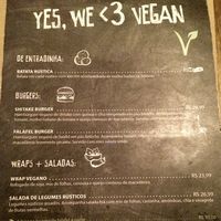 Vegan menu - Portuguese at Mooo in Recife