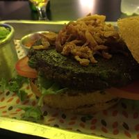 Mushroom and Pea Burger at Mooo in Recife
