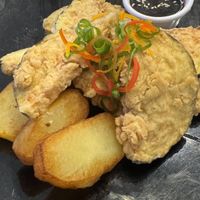 Crispy eggplant (vegetarian)   at Mamashana in Nazca