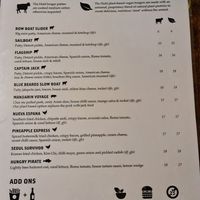 Menu at The Hold in Manly