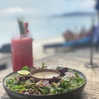 Quinoa salad and watermelon juice  at Mowie's  in 