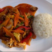 Magnolia Wok mit frischem Gemüse und Jasminreis at Asia-Chay Vegan Cuisine in Bottrop