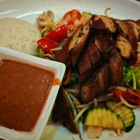 Vegane Ente mit Saté Sauce at Asia-Chay Vegan Cuisine in Bottrop