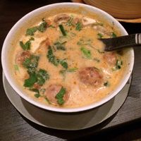 coconut mushroom tofu soup at Hum Vegan Cuisine in Berlin