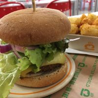 Standard burger with tots at Next Level Burger - Lake Oswego in Lake Oswego