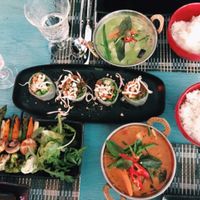 Red & green curry, summer rolls & grilled vegetables at Tai Boh in Tallinn