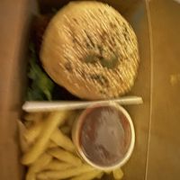 Burger. Bad pic but it was super gross. I don’t recommend    at The Shady Shack in Canggu