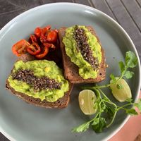 avo toast on gf (upon request) at The Shady Shack in Canggu