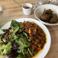 Stir fry vegs + soya chunks / Spinach dumplings   at Zionly Manna in South East London