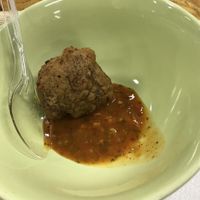 Spinach dumpling with homemade chilli sauce at Zionly Manna in South East London