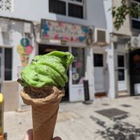 I chose a scoop of 'After Eight' and Coffee 😋 at Heladeria La Nativa in Fuerteventura