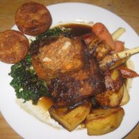 Christmas dinner, with vegan Yorkshire puds! at The Deaf Institute Bar and Kitchen in Manchester