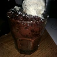 heart attack coning. yum chocolate brownie bowl. at The Deaf Institute Bar and Kitchen in Manchester