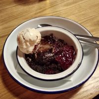Vegan brownie at The Deaf Institute Bar and Kitchen in Manchester