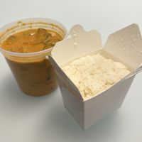 panang curry with fried tofu and white ricee  at Star Anise Thai Cuisine in San Diego