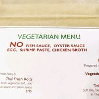Vegetarian Menu at Star Anise Thai Cuisine in San Diego