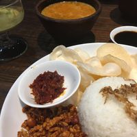 Indonesian food and affogato with matcha ice cream at LN Fortunate Coffee - Duta Mas in Jakarta