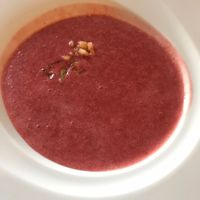 Strawberry soup at Great Bistro in Budapest