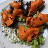 Carrot lox - yummmm at Great Bistro in Budapest