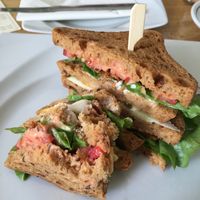 The Club sandwich was amazing, sorry about munching into it before taking the photo 😊 at Great Bistro in Budapest