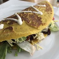 Chickpea omelette- very little flavor  at Great Bistro in Budapest