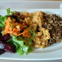 Salad, mac n cheese and lentil rice. Not mind-blowing but good. at Great Bistro in Budapest