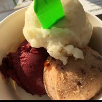 three colour ice 'cream' cup at Kontor Eismanufaktur in Greifswald