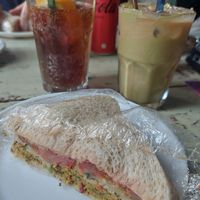 panini and iced latte at Bar Lento in Rimini