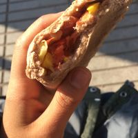 Empanada with corn and tomatoes  at Planta Maestra - Vitacura in Santiago