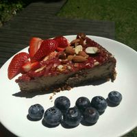 Birthday cheesecake at O Xexexe in Costa Da Caparica