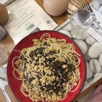 Spaghetti with green lentils  at La Boite a Dejeuner in Le Mans