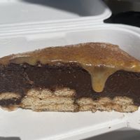 Cacao and peanut butter slice at Alfarroba Cafe in Albufeira