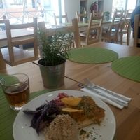 beautiful and tasty plate!    at Alfarroba Cafe in Albufeira