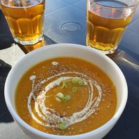 Delicious veggie soup at Alfarroba Cafe in Albufeira