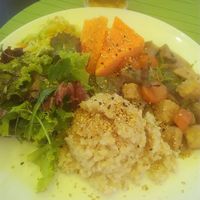 Daily menu - main dish at Alfarroba Cafe in Albufeira