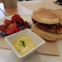 Burger  at Alfarroba Cafe in Albufeira