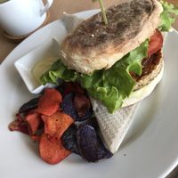 Tempeh burger at Alfarroba Cafe in Albufeira