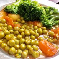 Potato and pea stew with other veggies at ASDz Cafeteria in Sarajevo