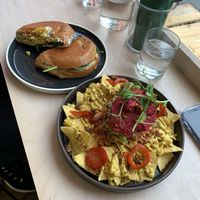 Nachos y sandwich del día  at Hey Plant Bae in Edinburgh