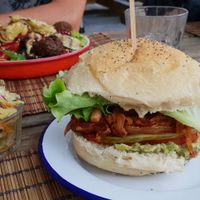 Jackfruit burger at Monkey in Chamonix-mont-blanc