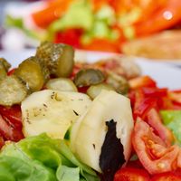 Salad with veggie patty at Compose It in Narbonne