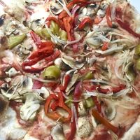 Vegane Pizza Diavolo at Dilo's Kebab & Pizza House in Landau