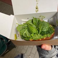 Bagel with vegan pesto at Kawiarnia Stragan in Poznan