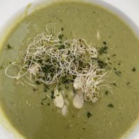 Broccoli soup  at Le Campane in Oaxaca