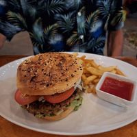Cheeseburger at Le Campane in Oaxaca
