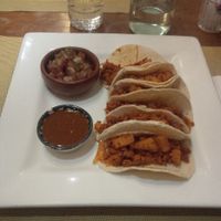 Tacos de adobada de soya con piña.  at Le Campane in Oaxaca