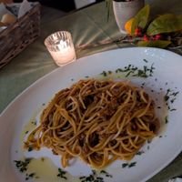 Spaghetti Bolognese at Le Campane in Oaxaca