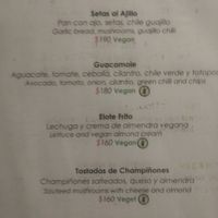 Una parte del menú at Le Campane in Oaxaca